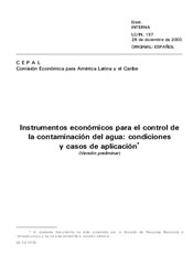 Instrumentos económicos para el control de la contaminación del agua: condiciones y casos de aplicación (versión preliminar) 