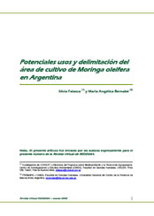 Potenciales usos y delimitación del área de cultivo de moringa oleifera en Argentina