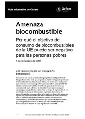 Amenaza Biocombustible: Por qué el objetivo de consumo de biocombustibles de la UE puede ser negativo para las personas pobres.