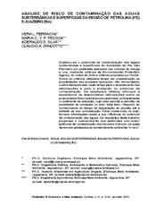 Análise de risco de contaminação das águas subterrâneas e superficiais da região de Petrolina (pe) e Juazeiro (ba)