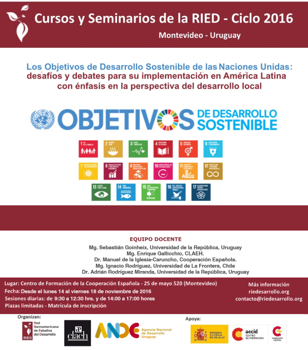 Segunda Edición del Curso: Los ODS de las NNUU: desafíos y debates para su implementación en América Latina con énfasis en la perspectiva del desarrollo local