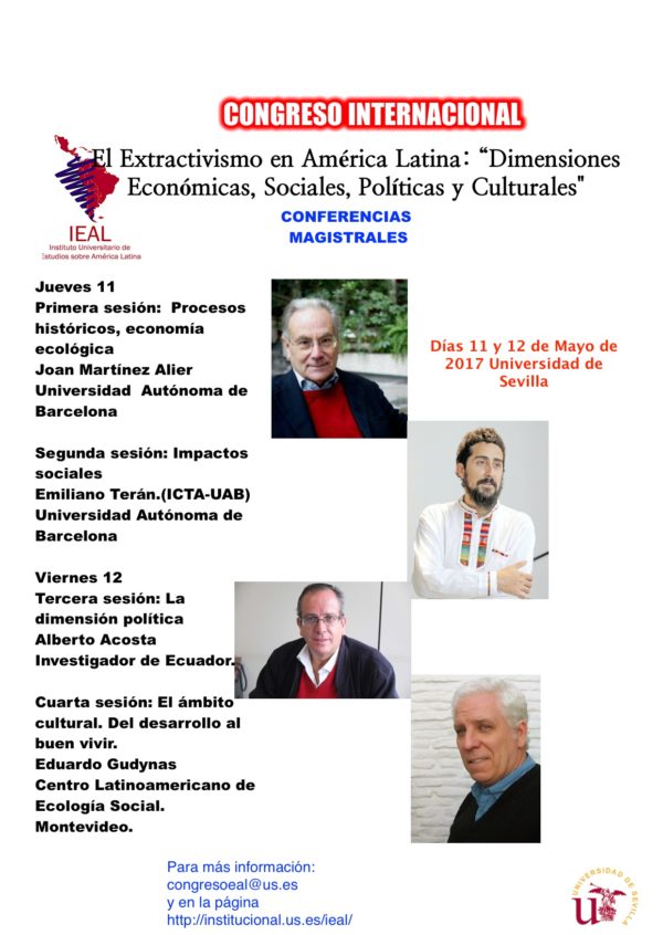 Congreso Internacional El Extractivismo en América Latina. Sevilla, 11 y 12 de mayo de 2017