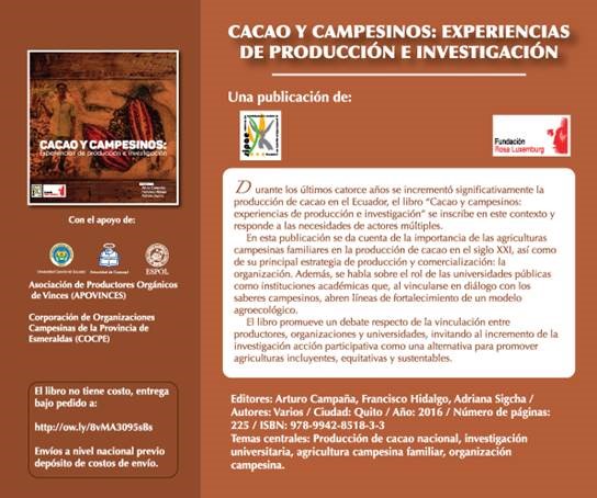 Libro: "Cacao y Campesinos: experiencias de producción e investigación"