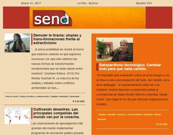 Servicio de Noticias Ambientales SENA 233