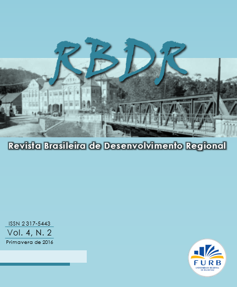 Revista Revista Brasileira de Desenvolvimiento Regional. Volumen 4, Número 2 (2016)
