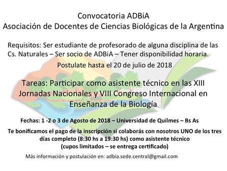 XIII Jornadas Nacionales y VIII Congreso Internacional de Enseñanza de la Biología
