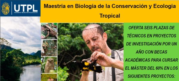 Becas y plazas de técnicos en Maestría en Biología de la Conservación y Ecología Tropical