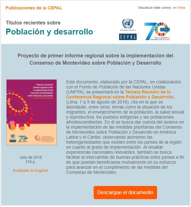 Publicaciones De La CEPAL Sobre Población Y Desarrollo - Cebem