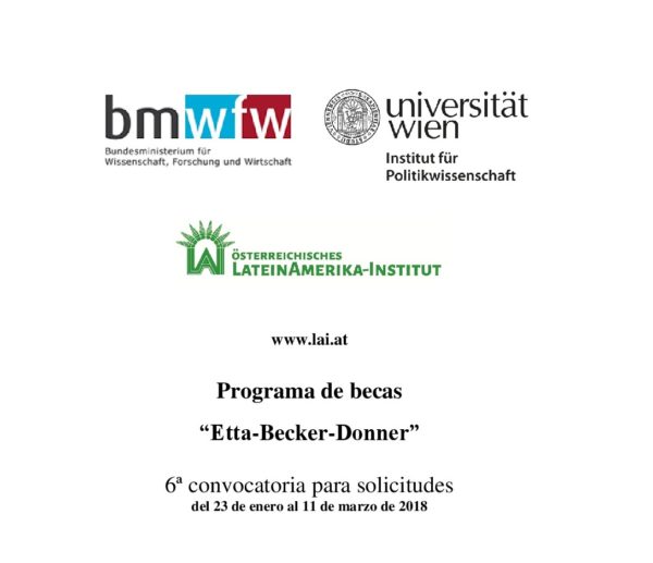 Becas “Etta Becker-Donner” para investigadores de América Latina