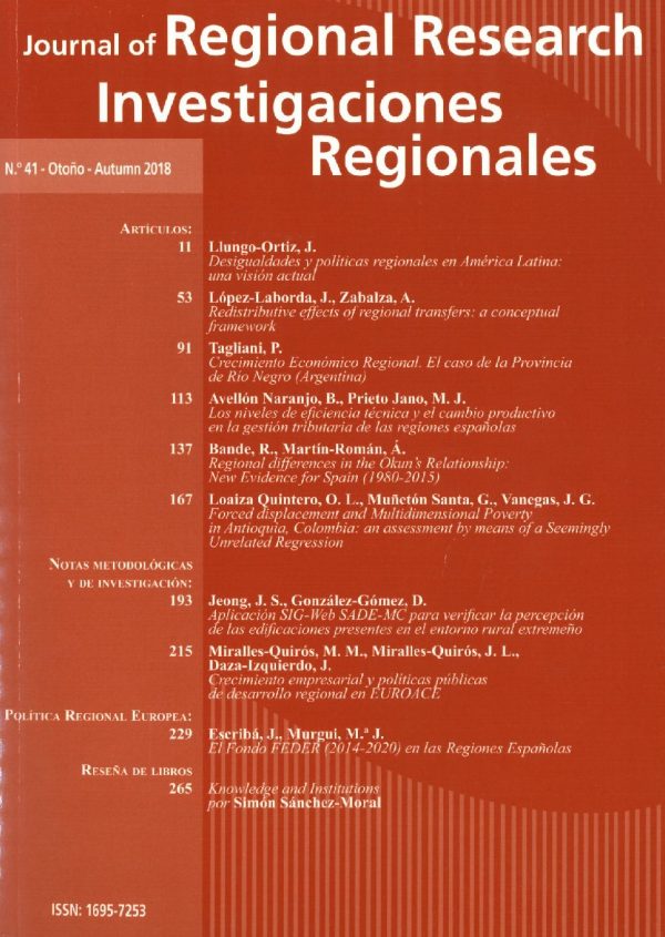 Lecturas recomendadas: Journal of Regional Research - Investigaciones Regionales
