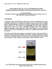 Contaminación de aguas subterráneas por hidrocarburos líquidos livianos en fase no acuosa (Chile)