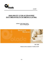 Análisis de legislación sobre biocombustibles en América Latina.