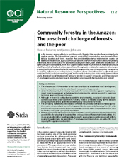 Community forestry in the Amazon: The unsolved challenge of forests and the poor
